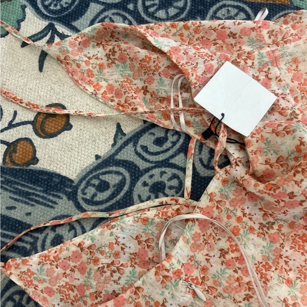 NWT Zara Flowy Floral Mini Dress - Picture 6 of 6